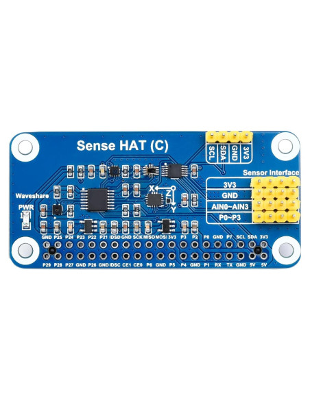 Waveshare Sense HAT C para Raspberry Pi - Sensores Múltiples