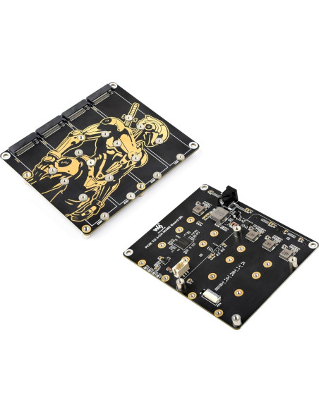 Adaptador PCIe a 4-CH M.2 UeeKKoo para Raspberry Pi 5