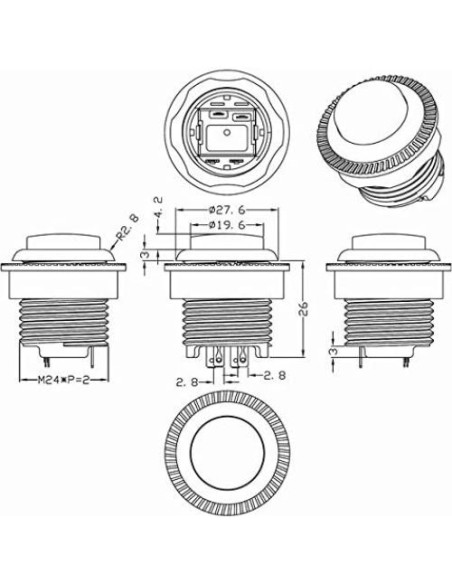 Botón Presión Iluminado LED 24mm EG Starts para Juegos