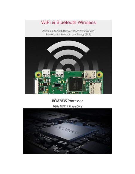 Paquete Raspberry Pi Zero WH con GPIO 40 pines + HDMI + Micro USB