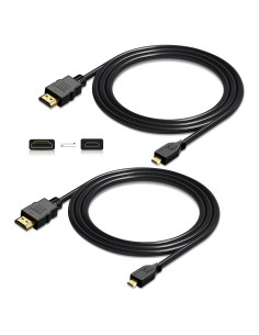 Adaptador Micro HDMI a HDMI QINGLER 1.83m 2 Paquetes