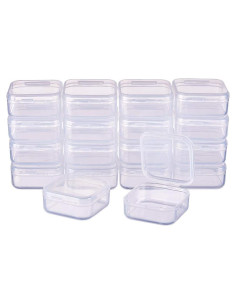 Cajas de Almacenamiento Plástico Transparente BENECREAT 18 Unidades 3.7x3.7x1.8 cm