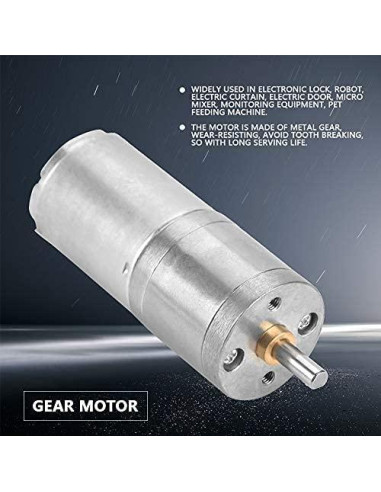 Motor DC 12V Walfront GA25YN370 30RPM para Cerraduras