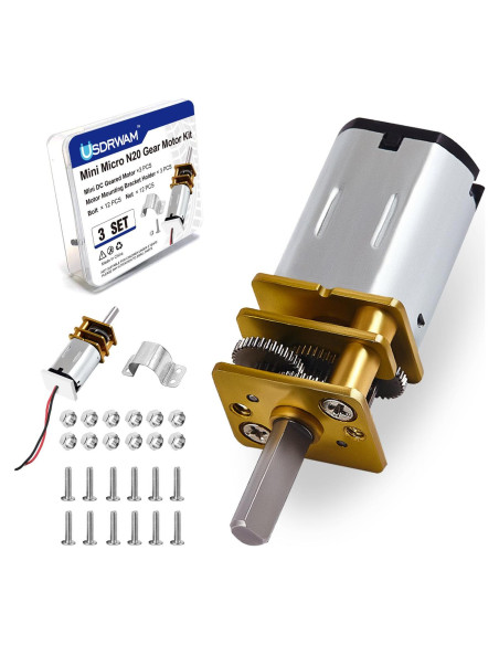 3 Pcs Motor de Reducción N20 DC 3V-6V Usdrwam para RC