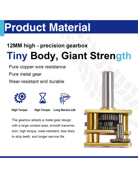 3 Pcs Motor de Reducción N20 DC 3V-6V Usdrwam para RC