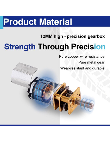 3 Pcs Motor de Reducción N20 DC 3V-6V Usdrwam para RC