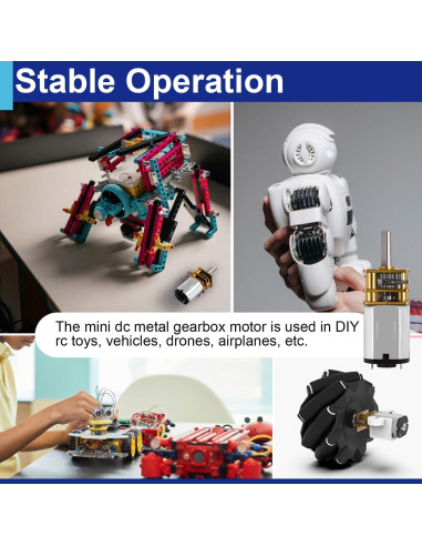 3 Pcs Motor de Reducción N20 DC 3V-6V Usdrwam para RC