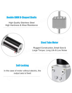 Motor de Engranaje Eléctrico Greartisan 12V 5RPM 15Kg.cm 2