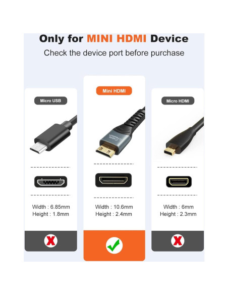 Cable HDMI Mini a HDMI 3.05m CableCreation 4K 60Hz