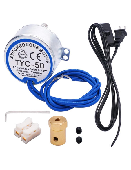 Motor sincrónico Twidec 5-6RPM 127V 4W para girador de tazas