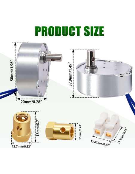 Motor sincrónico Twidec 5-6RPM 127V 4W para girador de tazas