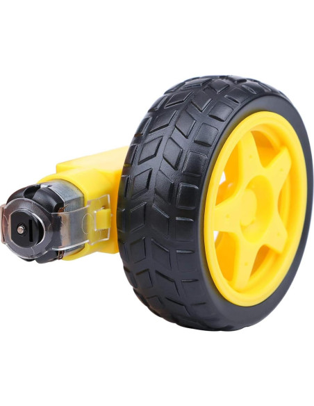 4 Motores con Engranaje DC 3V-12V Gebildet + 4 Ruedas Plásticas