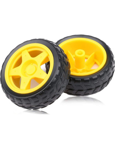 4 Motores con Engranaje DC 3V-12V Gebildet + 4 Ruedas Plásticas