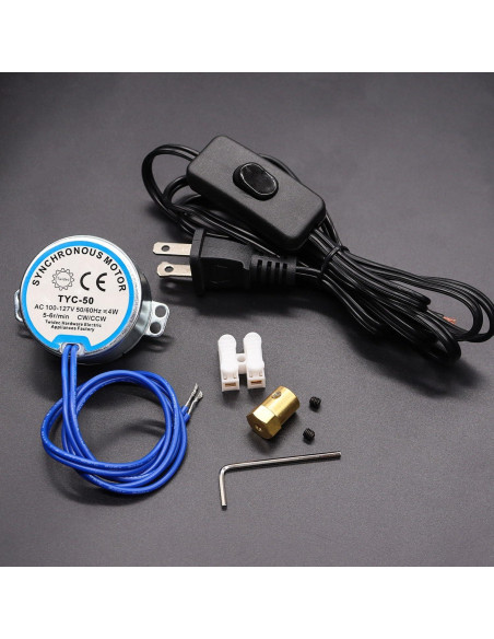 Motor sincrónico Twidec 5-6RPM 127V 4W para girador de tazas