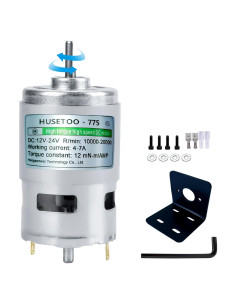 Motor DC 775 12V HUSETOO Alto Par 20000 RPM Doble Rodamiento