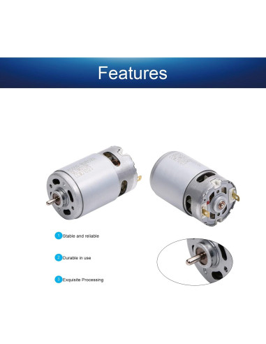 Motor Eléctrico Fielect 18V CC 20500RPM Eje Redondo