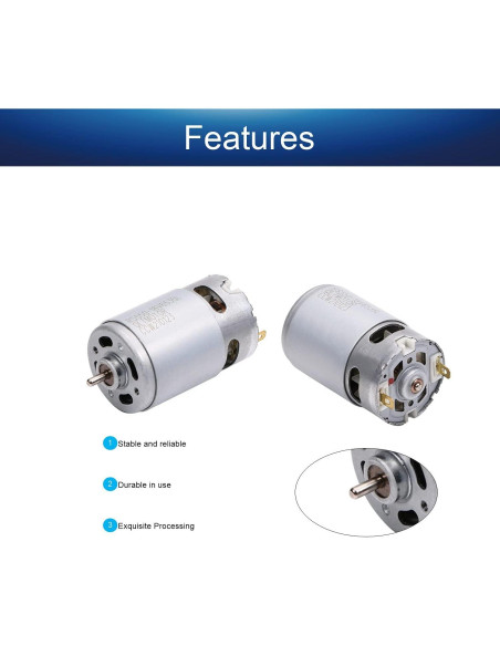 Motor Eléctrico Fielect 18V CC 20500RPM Eje Redondo