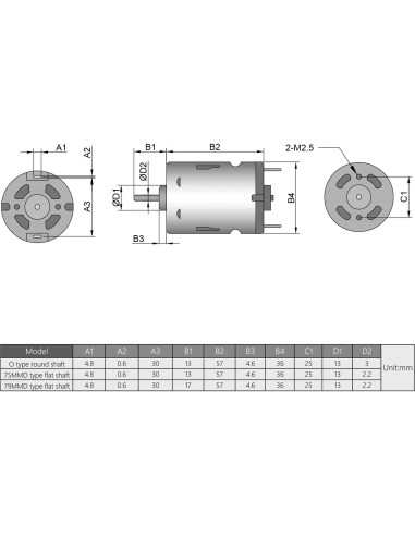Motor Eléctrico Fielect 18V CC 20500RPM Eje Redondo