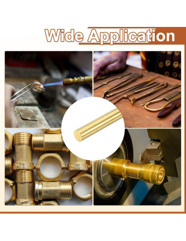 Barra Redonda de Latón Sólido uxcell 12mm x 254mm