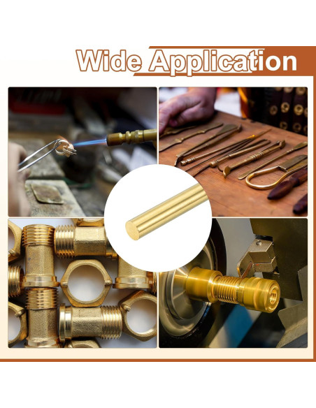 Barra Redonda de Latón Sólido uxcell 12mm x 254mm