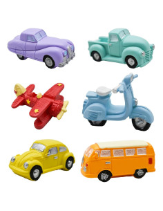 Juego de 6 Figuras Miniatura Vehículos Pinenjoy 3-5 cm