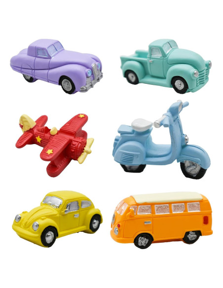 Juego de 6 Figuras Miniatura Vehículos Pinenjoy 3-5 cm