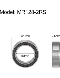 10 Rodamientos de Bolas MR128-2RS 3.5x12x8mm Doble Sellado 2