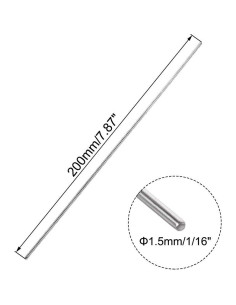 Varilla Redonda Sólida Acero Inoxidable 304 1.5mm 10pcs 2