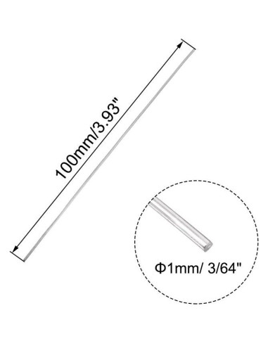 Varilla Redonda Sólida Acero Inoxidable 304 Uxcell 1mm x 100mm - 2pcs