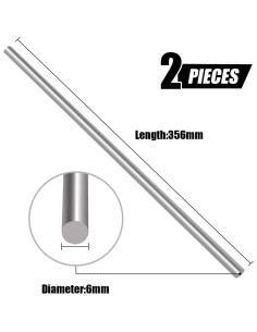 Varillas de Acero Inoxidable Swpeet 6mm x 356mm - 2 Pcs 2