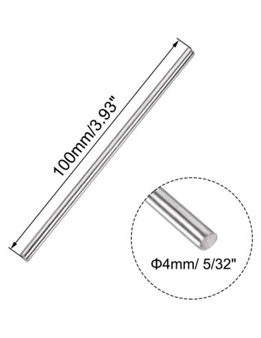 Varilla redonda sólida acero inoxidable 304 Uxcell 4mm 100mm - 2pcs