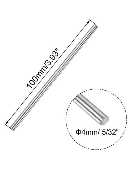 Varilla redonda sólida acero inoxidable 304 Uxcell 4mm 100mm - 2pcs