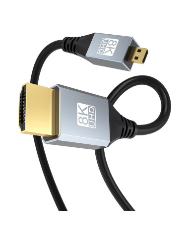 Cable Micro HDMI a HDMI URELEGAN 2.4M 8K 60Hz 48Gbps