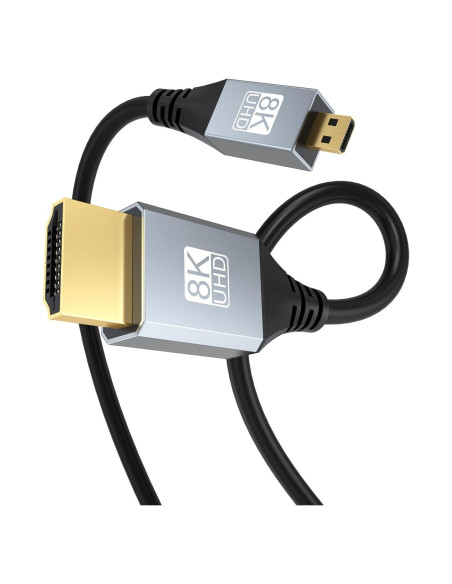 Cable Micro HDMI a HDMI URELEGAN 2.4M 8K 60Hz 48Gbps