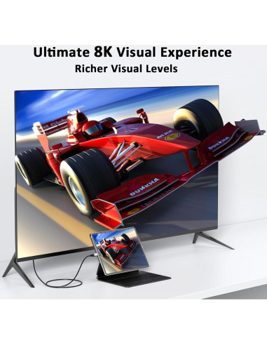 Cable Micro HDMI a HDMI URELEGAN 2.4M 8K 60Hz 48Gbps