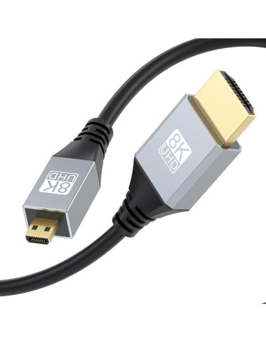Cable Micro HDMI a HDMI URELEGAN 2.4M 8K 60Hz 48Gbps