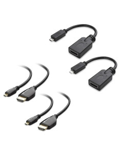 Paquete de 2 Adaptadores y Cables Micro HDMI a HDMI 4K Cable Matters