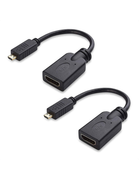 Paquete de 2 Adaptadores y Cables Micro HDMI a HDMI 4K Cable Matters