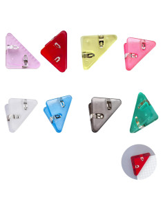 40 Clips de Papel de Esquina Triangular Wzttdm Multicolor
