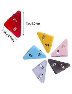 40 Clips de Papel de Esquina Triangular Wzttdm Multicolor 2
