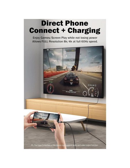 Cable HDMI USB-C 8K/4K Tek Styz 100W para Raspberry Pi