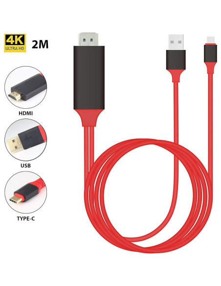 Cable HDMI USB-C 4K Tek Styz 2m para Raspberry Pi Zero
