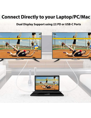 Cable HDMI USB-C 4K Volt Plus Tech 2m Compatible Raspberry Pi