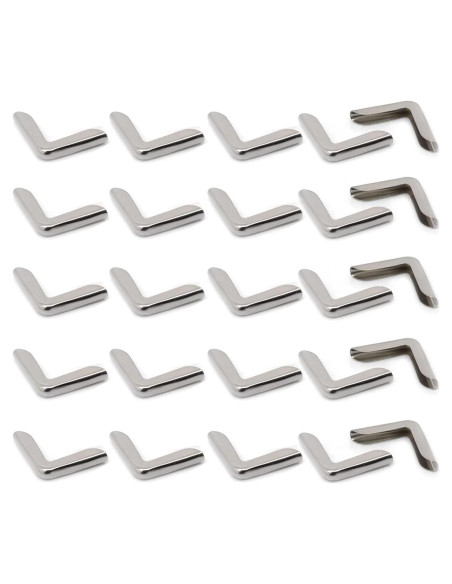 100 Protectores de Esquinas de Metal Luzen para Libros