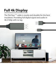 Cable HDMI 4K USB-C Tek Styz 2M Compatible Raspberry Pi 2