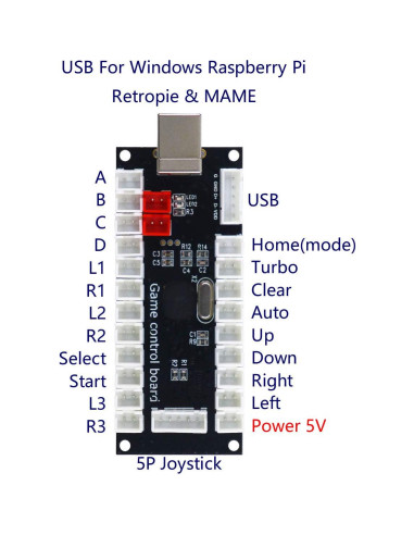 Kit de Juego Arcade SJ@JX para 2 Jugadores DIY USB Sin Retraso
