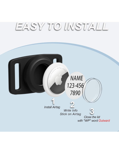 Soporte impermeable para AirTag en collar de perro LANIMO