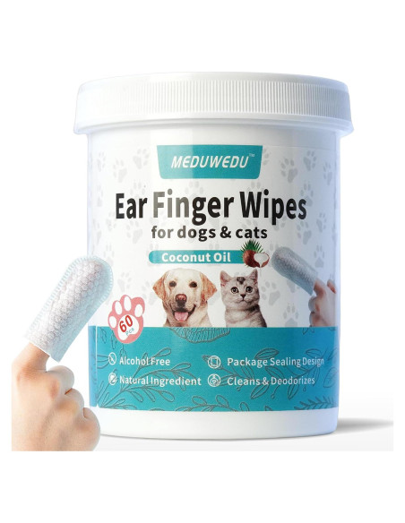 Toallitas Limpiadoras de Oídos para Perros y Gatos MEDUWEDU 60 Unidades
