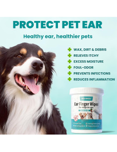 Toallitas Limpiadoras de Oídos para Perros y Gatos MEDUWEDU 60 Unidades 2