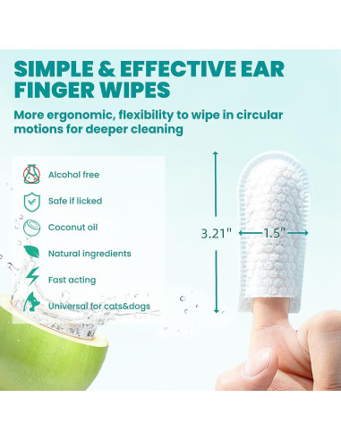 Toallitas Limpiadoras de Oídos para Perros y Gatos MEDUWEDU 60 Unidades
